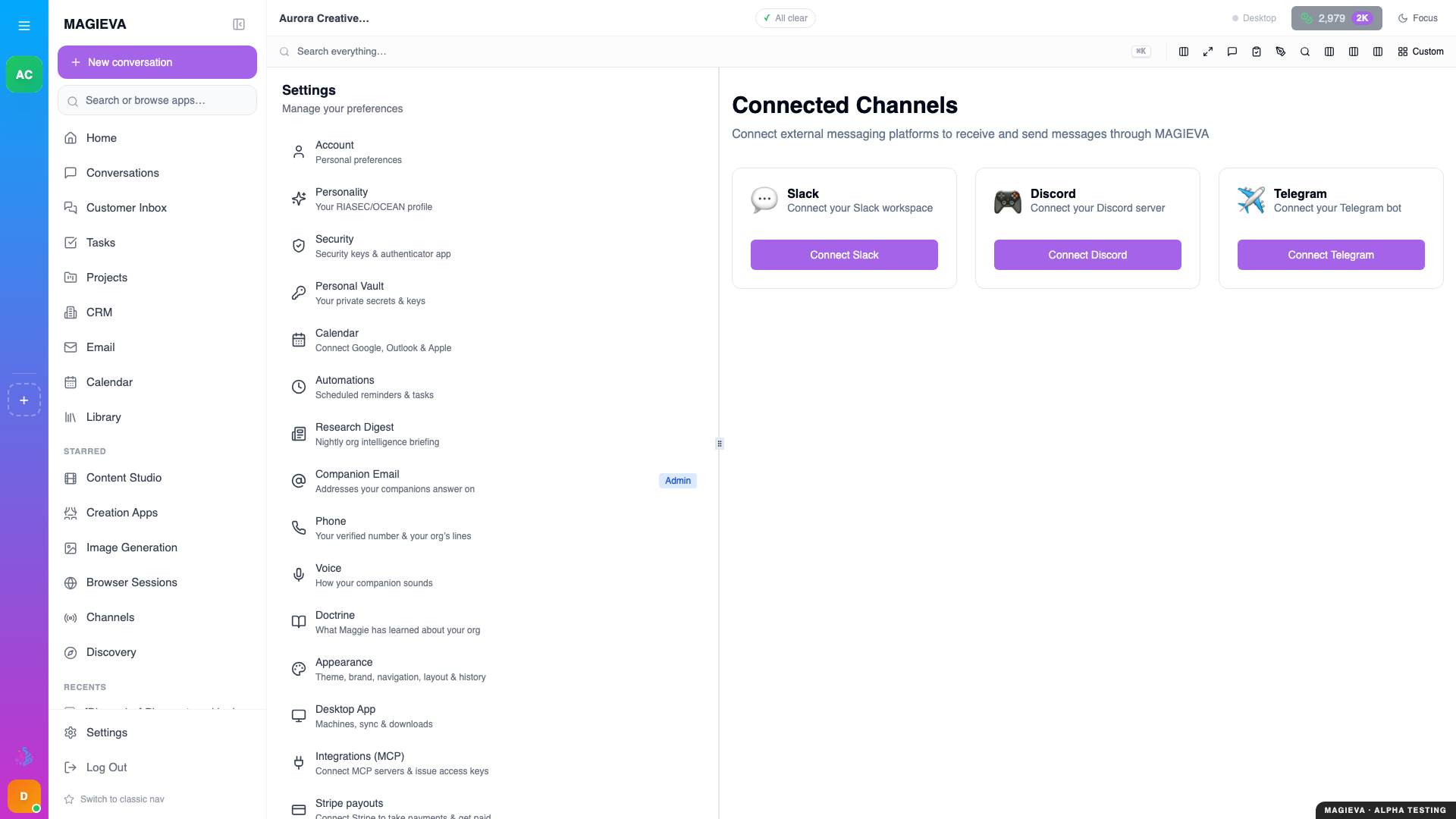 Step 4 — messaging channels settings, at 1920×1080