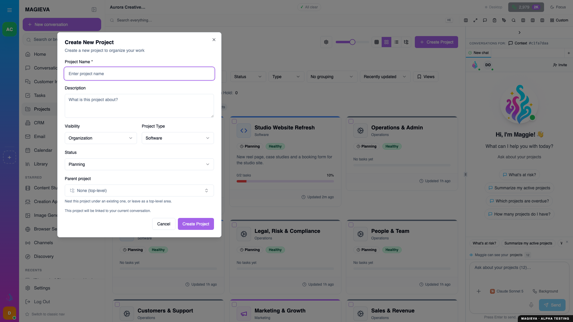 Step 1 — the Create Project dialog, at 1920×1080